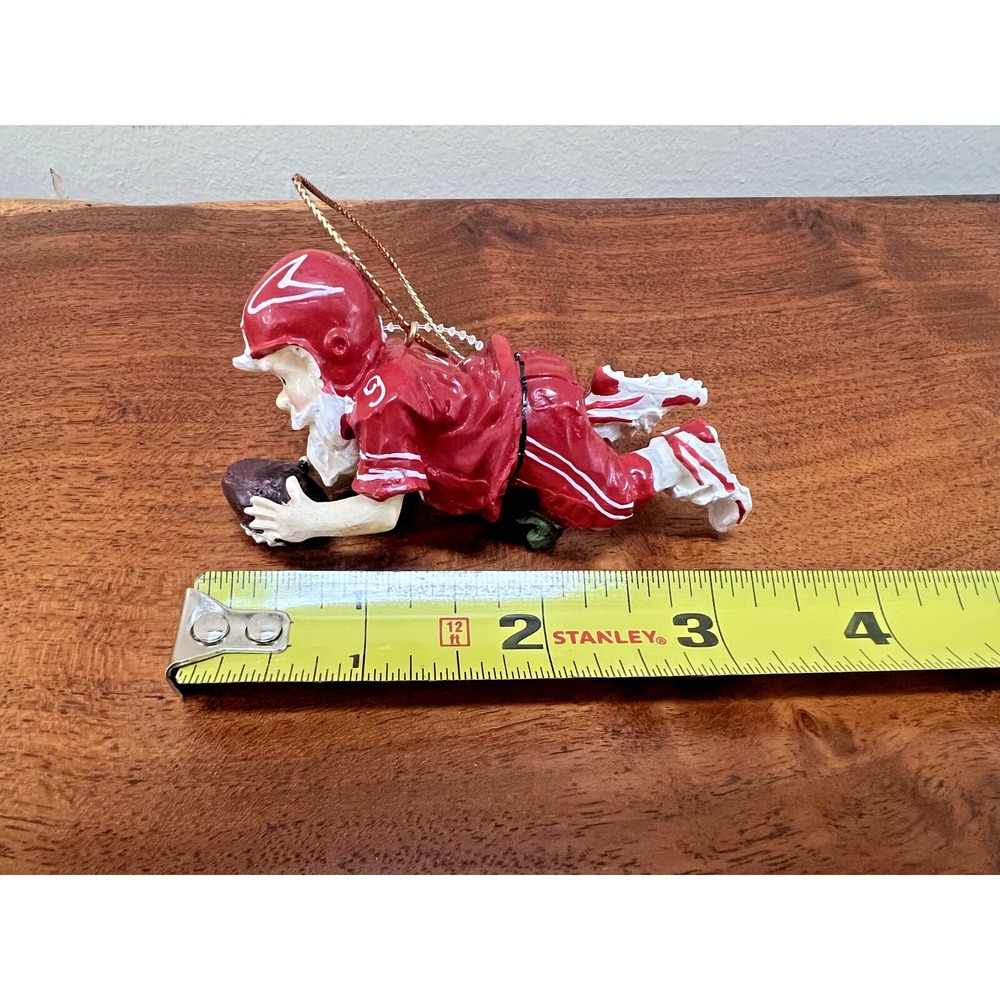 Santa Claus Catches‎ Football Christmas Tree Ornament Resin Red #9